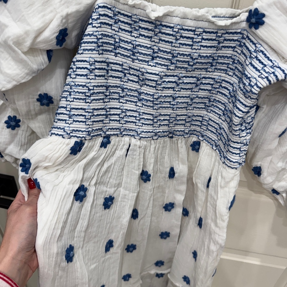 Free People White and Blue Floral Dress - Picture 3 of 14